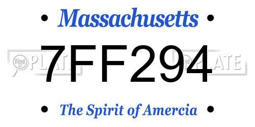 7FF294 Massachusetts License Plate