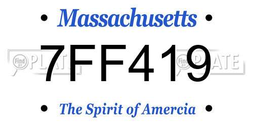 7FF419 Massachusetts License Plate