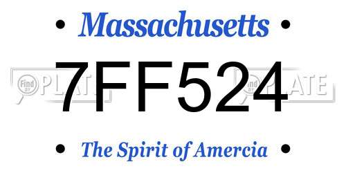 7FF524 Massachusetts License Plate