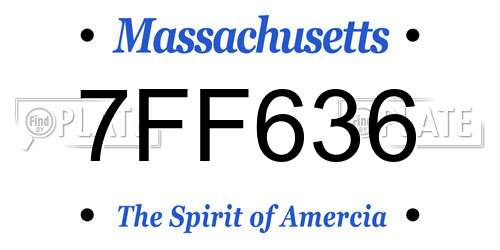 7FF636 Massachusetts License Plate