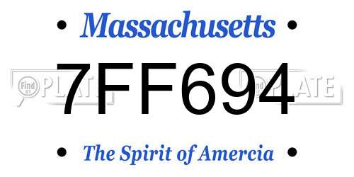 7FF694 Massachusetts License Plate