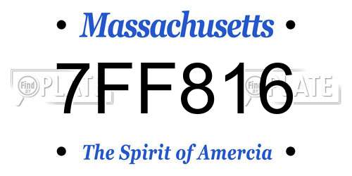 7FF816 Massachusetts License Plate