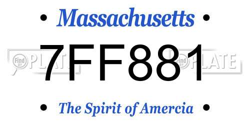 7FF881 Massachusetts License Plate