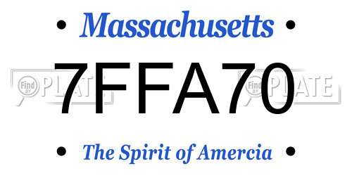 7FFA70 Massachusetts License Plate