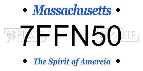 7FFN50 Massachusetts License Plate