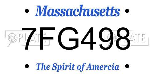 7FG498 Massachusetts License Plate