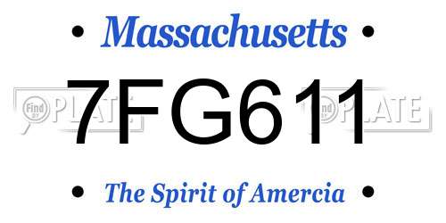 7FG611 Massachusetts License Plate