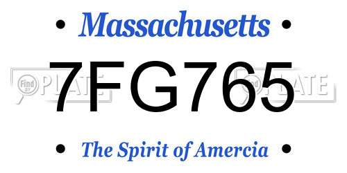7FG765 Massachusetts License Plate