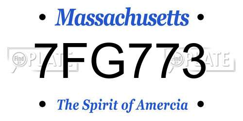 7FG773 Massachusetts License Plate