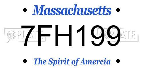 7FH199 Massachusetts License Plate