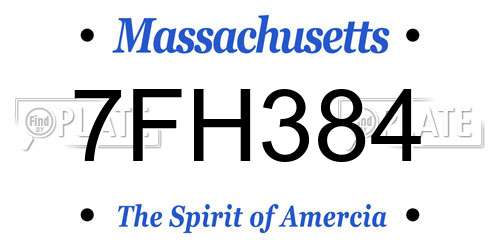 7FH384 Massachusetts License Plate