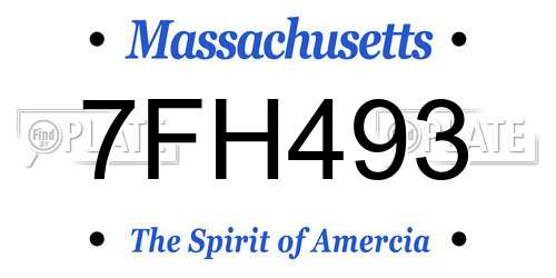 7FH493 Massachusetts License Plate