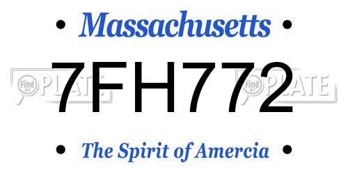 7FH772 Massachusetts License Plate