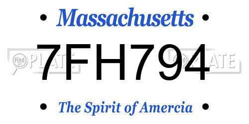 7FH794 Massachusetts License Plate