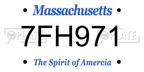 7FH971 Massachusetts License Plate