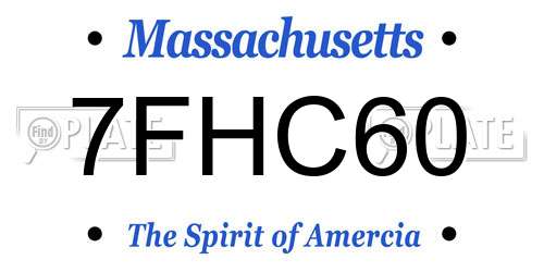 7FHC60 Massachusetts License Plate