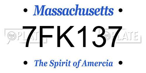 7FK137 Massachusetts License Plate