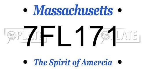 7FL171 Massachusetts License Plate