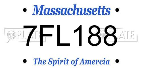 7FL188 Massachusetts License Plate