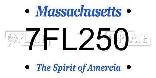 7FL250 Massachusetts License Plate