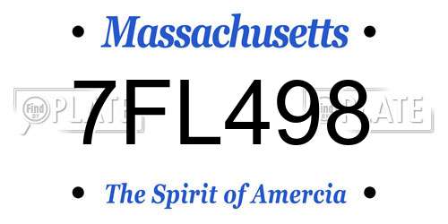 7FL498 Massachusetts License Plate