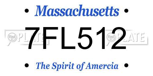 7FL512 Massachusetts License Plate