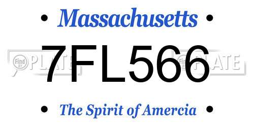 7FL566 Massachusetts License Plate