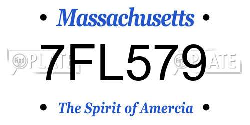 7FL579 Massachusetts License Plate