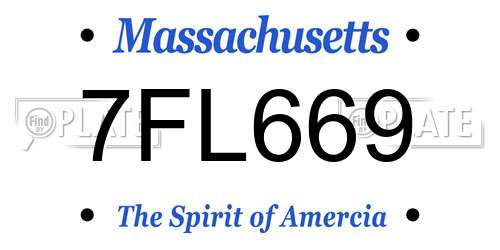7FL669 Massachusetts License Plate