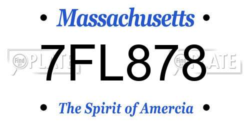 7FL878 Massachusetts License Plate