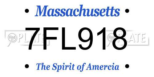 7FL918 Massachusetts License Plate