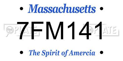7FM141 Massachusetts License Plate