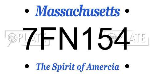 7FN154 Massachusetts License Plate