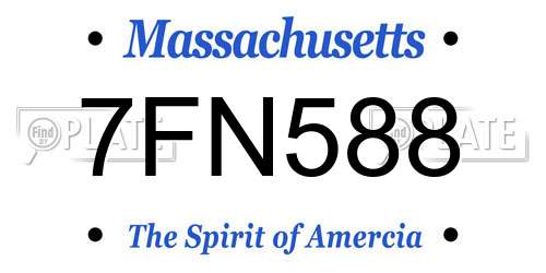 7FN588 Massachusetts License Plate