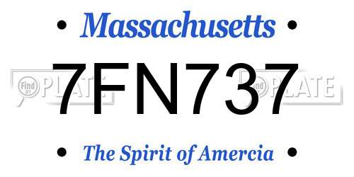 7FN737 Massachusetts License Plate