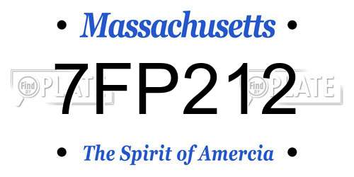 7FP212 Massachusetts License Plate