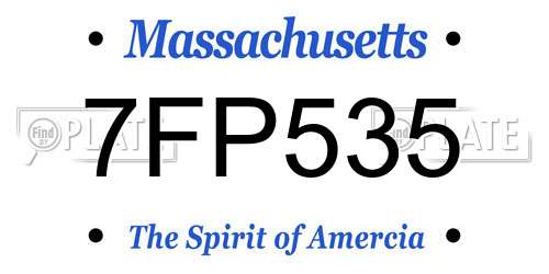 7FP535 Massachusetts License Plate