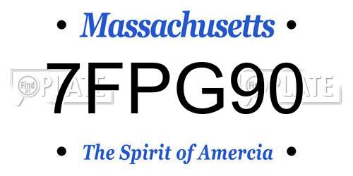 7FPG90 Massachusetts License Plate