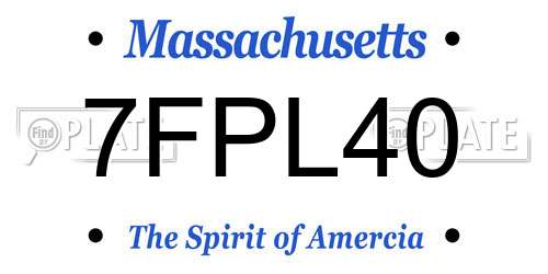 7FPL40 Massachusetts License Plate