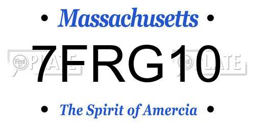 7FRG10 Massachusetts License Plate