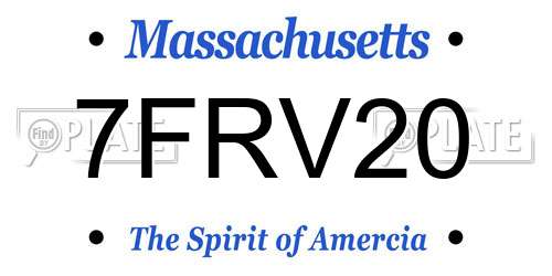 7FRV20 Massachusetts License Plate