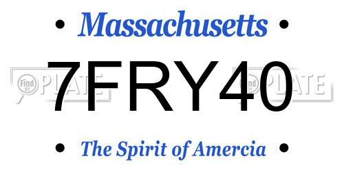 7FRY40 Massachusetts License Plate