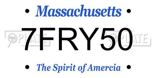 7FRY50 Massachusetts License Plate
