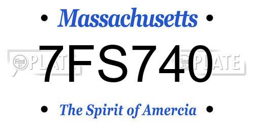 7FS740 Massachusetts License Plate