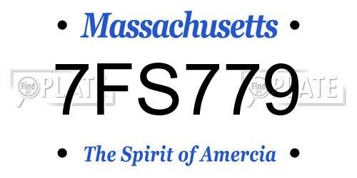 7FS779 Massachusetts License Plate