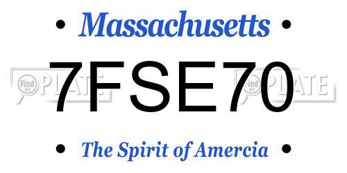7FSE70 Massachusetts License Plate