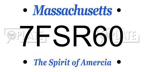 7FSR60 Massachusetts License Plate