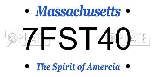 7FST40 Massachusetts License Plate