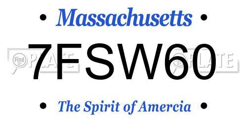 7FSW60 Massachusetts License Plate