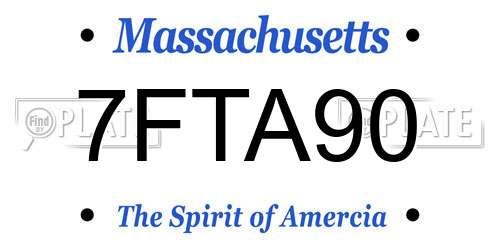 7FTA90 Massachusetts License Plate